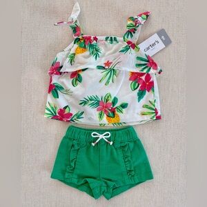 Carter's Newborn Outfit with Tropical Floral Print NWT